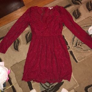 small charlotte russe red lace dress